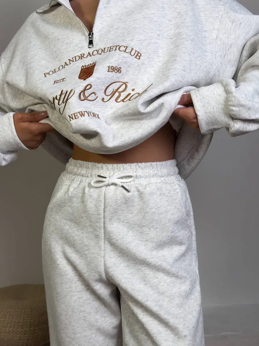 Женский спортивный костюм oversize, трикотаж без начеса