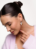 Серьги "Tiger's eye pearl berry" Silver