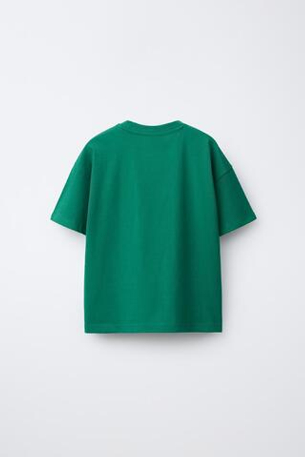 ZARA ФУТБОЛКА С НАДПИСЬЮ, ЗЕЛЕНЫЙ