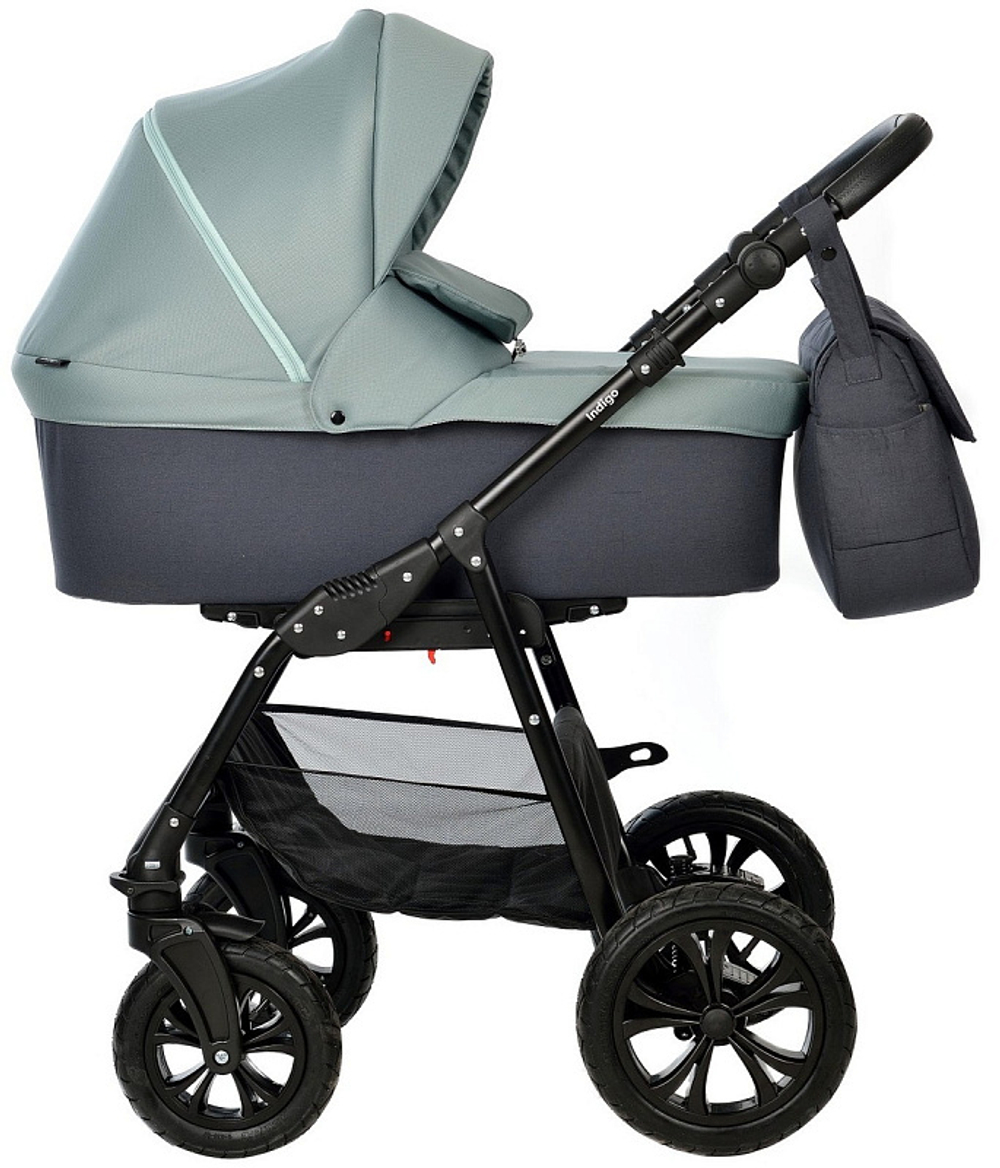 Детская коляска Indigo Charlotte Sity 3 в 1 с автокреслом Avionaut Cosmo Cs 02 т.серый+шалфей