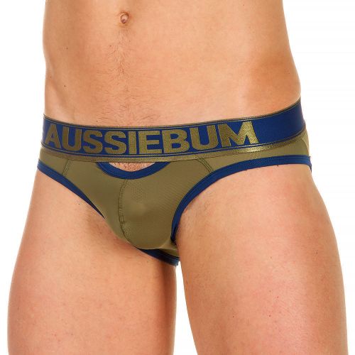 Трусы мужские слипы хаки с вырезом сзади AussieBum