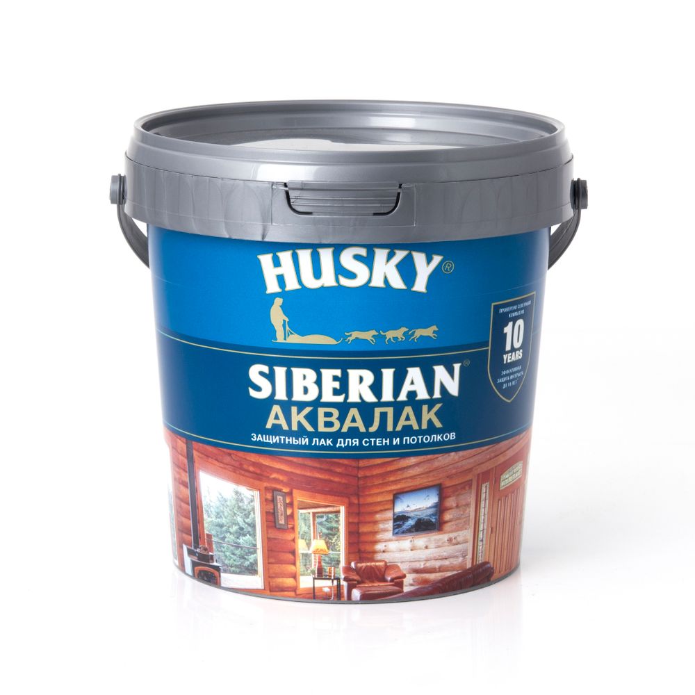 Лак акриловый HUSKY SIBERIAN Аквалак полуматовый 0,9л