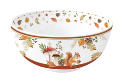 Салатник 23х10см 2.5л Easy Life Autumn Breeze Белка и грибы белый