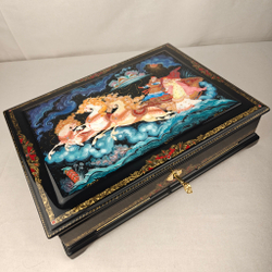 Шкатулка для бумаг А4 "Тройка" с ручной росписью