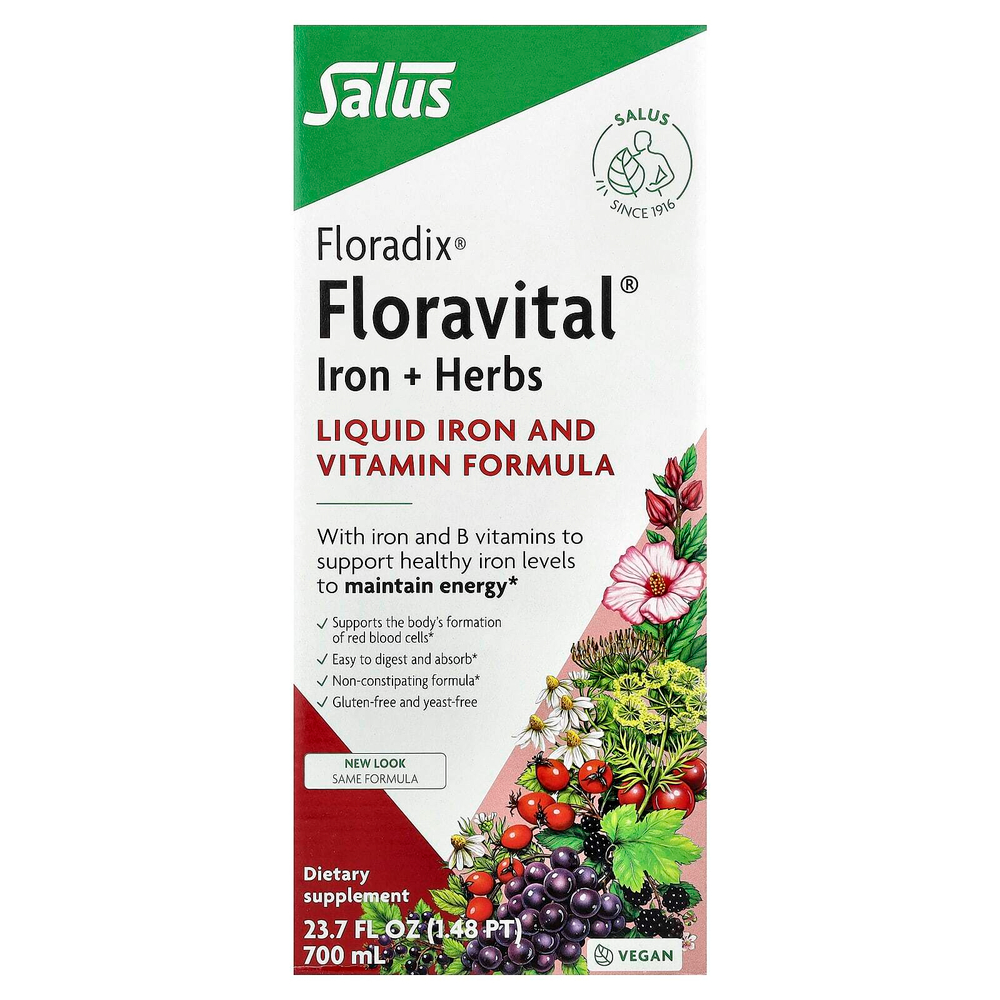 Floradix, Floravital®, железо и травы, 700 мл (23,7 жидк. Унции)