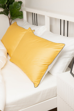 MOON 2 Наволочки, сатин желтый/белый