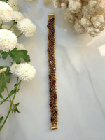 Браслет из бисера "Змейка" ручной работы с камнем Гранат (гроссуляр)