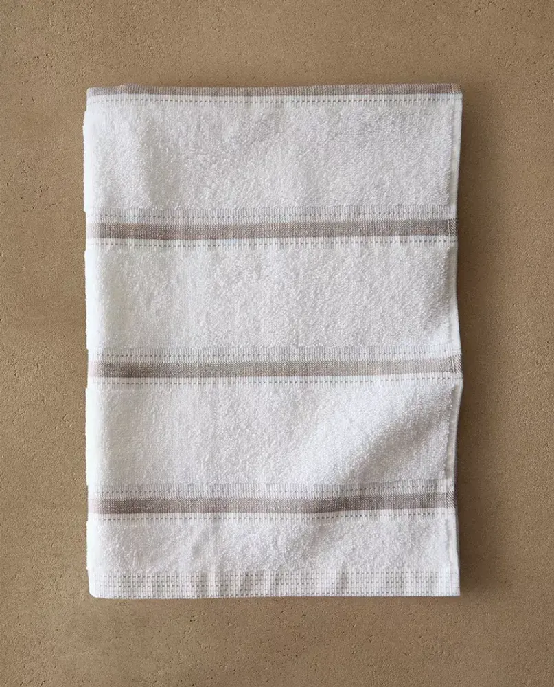 ZARA HOME МАХРОВОЕ КУХОННОЕ ПОЛОТЕНЦЕ ИЗ ХЛОПКА В ПОЛОСКУ, СЕРОВАТО-КОРИЧНЕВЫЙ