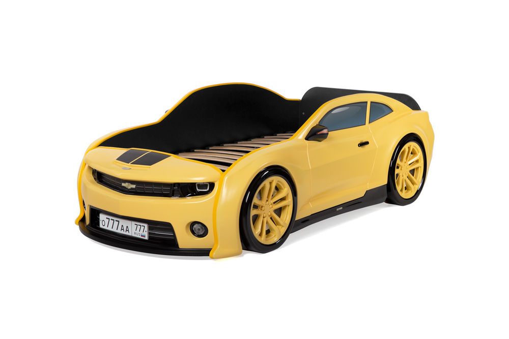 Объемная (3d) кровать-машина EVO "Camaro" (желтая матовая)