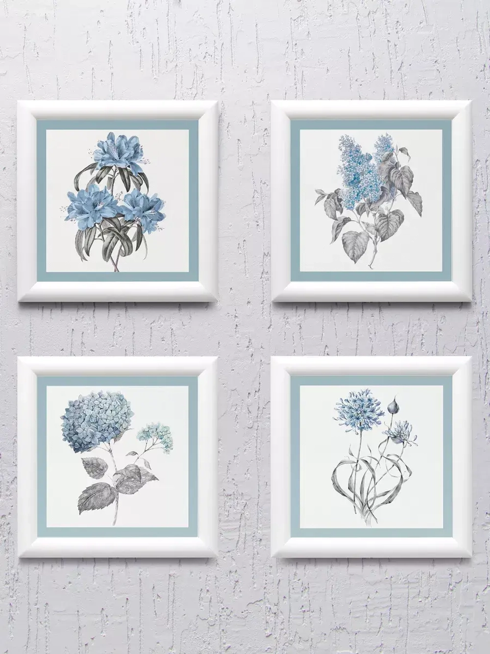 Картины на стену интерьерная на холсте 4 шт, 23*23 см