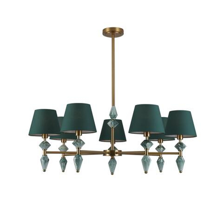 8275/7 CLASSI LN26 048 латунь/зеленый, металл/керамика/ткань Люстра Е14 7*40W 220V VERMONT