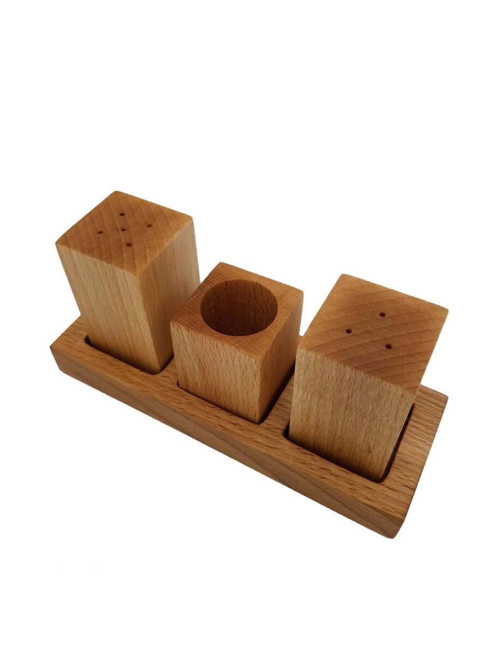 Набор для специй из бука "Рустик", 3 предмета, PPwood