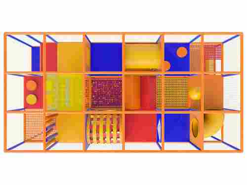 Детский уличный игровой лабиринт с крышей «Мандарин» 7,38×3,69×4,6 м