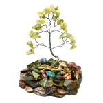 Дерево счастья с нефритом желтым среднее 100*100*115мм.