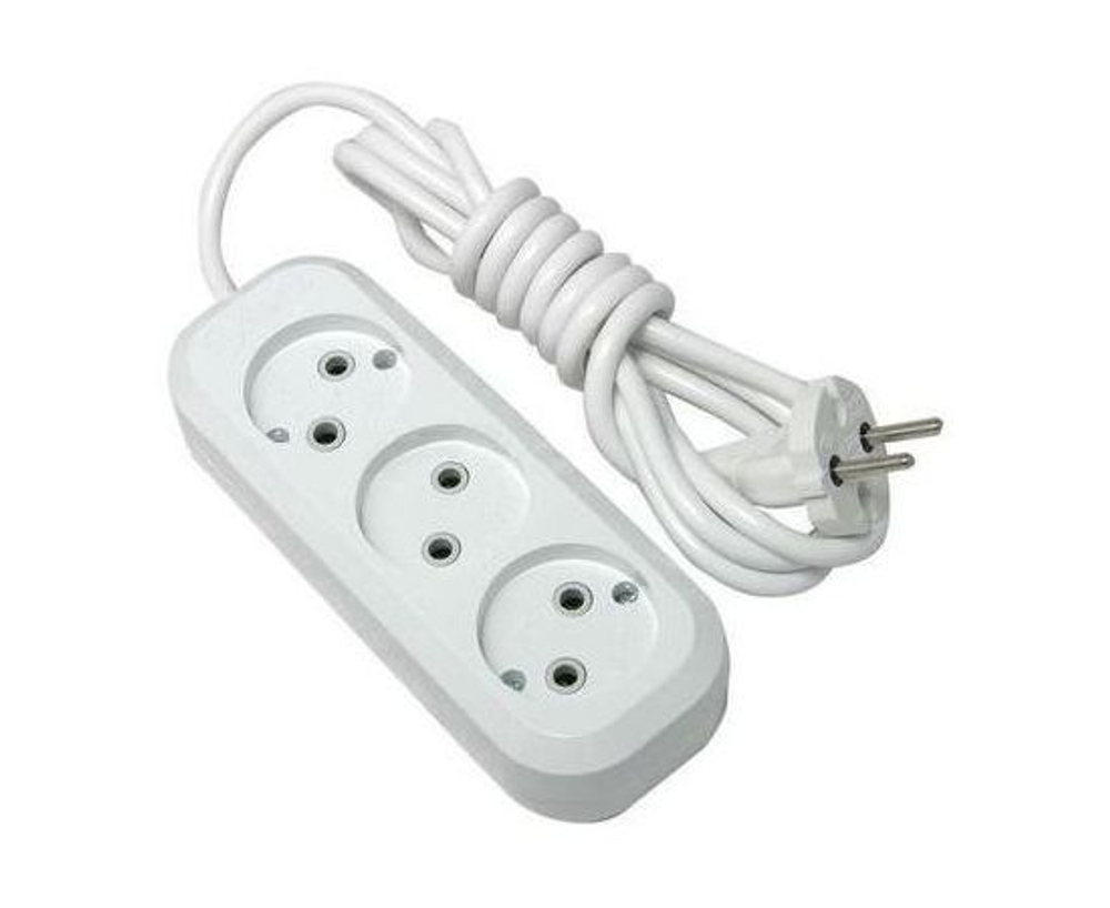 Удлинитель MAKEL MGP 123 3 гнезда 3метра без заземляющих контактов ПВС 2х0,75 MGP123