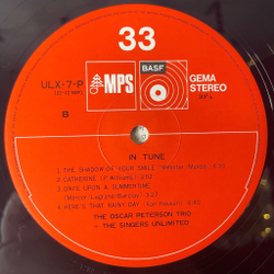 Винтажная виниловая пластинка LP The Oscar Peterson Trio and The Singers Unlimited In Tune (Japan 1973) (Obi)