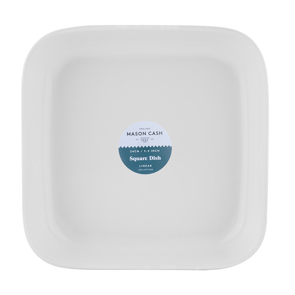 Блюдо для запекания 24см Linear квадратное белое Mason Cash