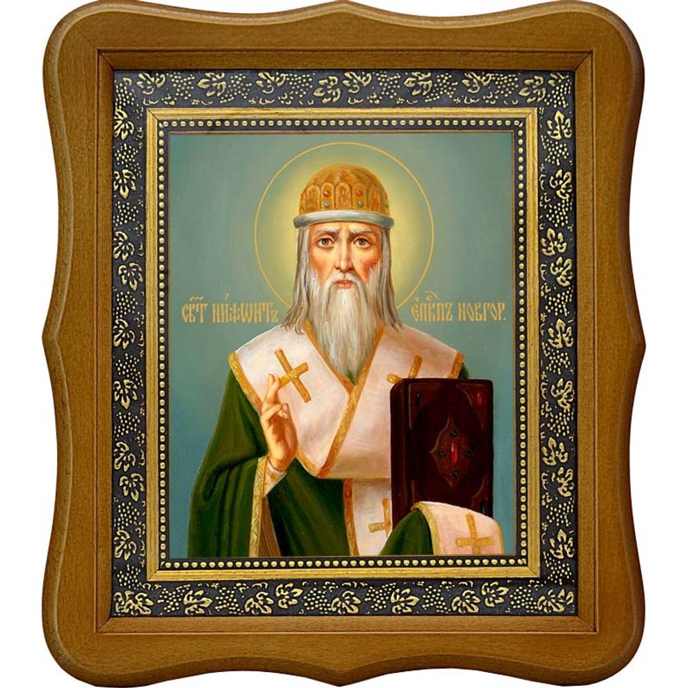 Нифонт Печерский, Новгородский святитель, епископ. Икона на холсте.
