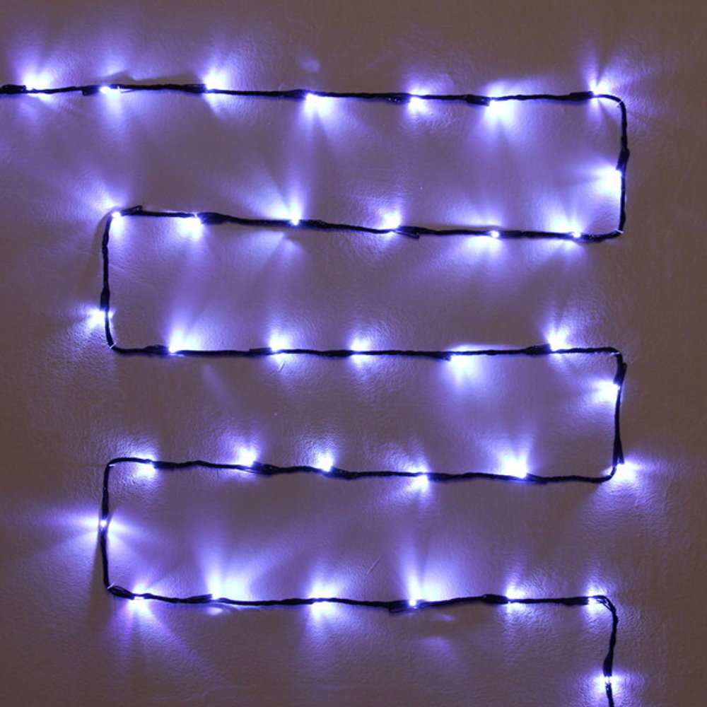 Гирлянда для улицы «Водопад» нить 7м 80 ламп LED чёрный провод, 8 реж, IP-54, Белый (возможность соединения)