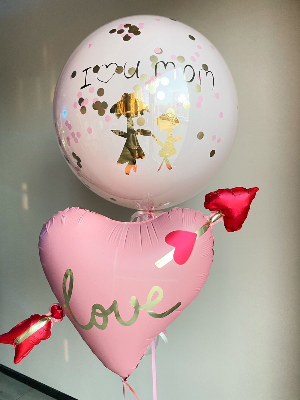 Кристальный шар с рисунком вашего ребенка или другой надписью и сердце