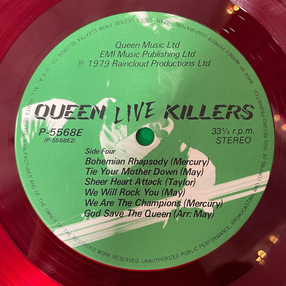 Винтажная виниловая пластинка LP Queen Live Killers (Japan 1979) (Obi) (Red and Green Vinyl)