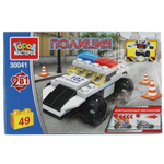 Конструктор пластмассовый 2в1 49эл. Полиция "Полицейская машина" инерция 30041-JS (Город мастеров)