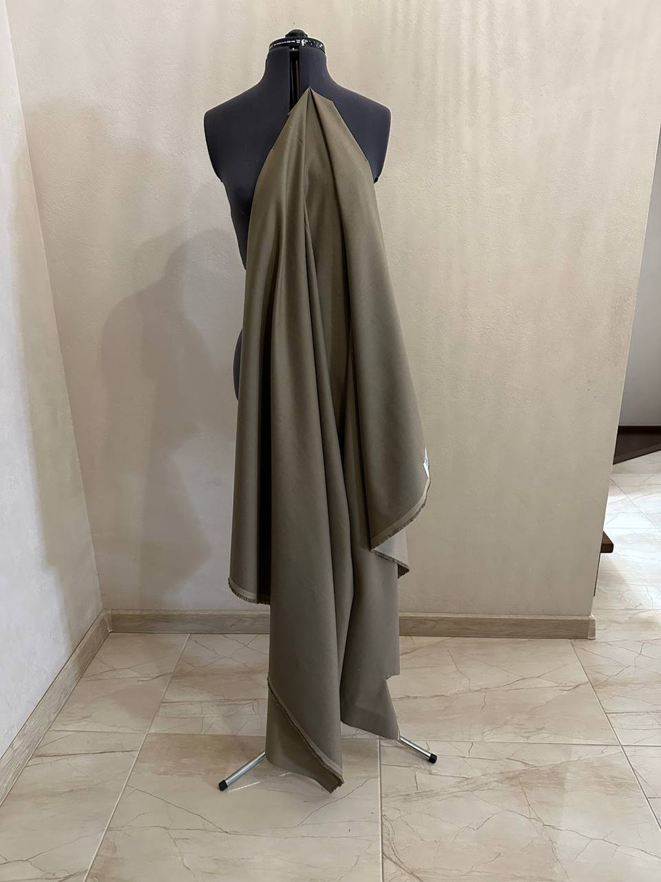 Костюмно-плательный шерстяной габардин (Marzotto, 100%шерсть, Бронзовый табак, 153, 280 гр/м2)