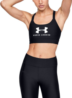 ТОП теннисный Under Armour Mid Sportstyle Graphic Sports Bra - черный