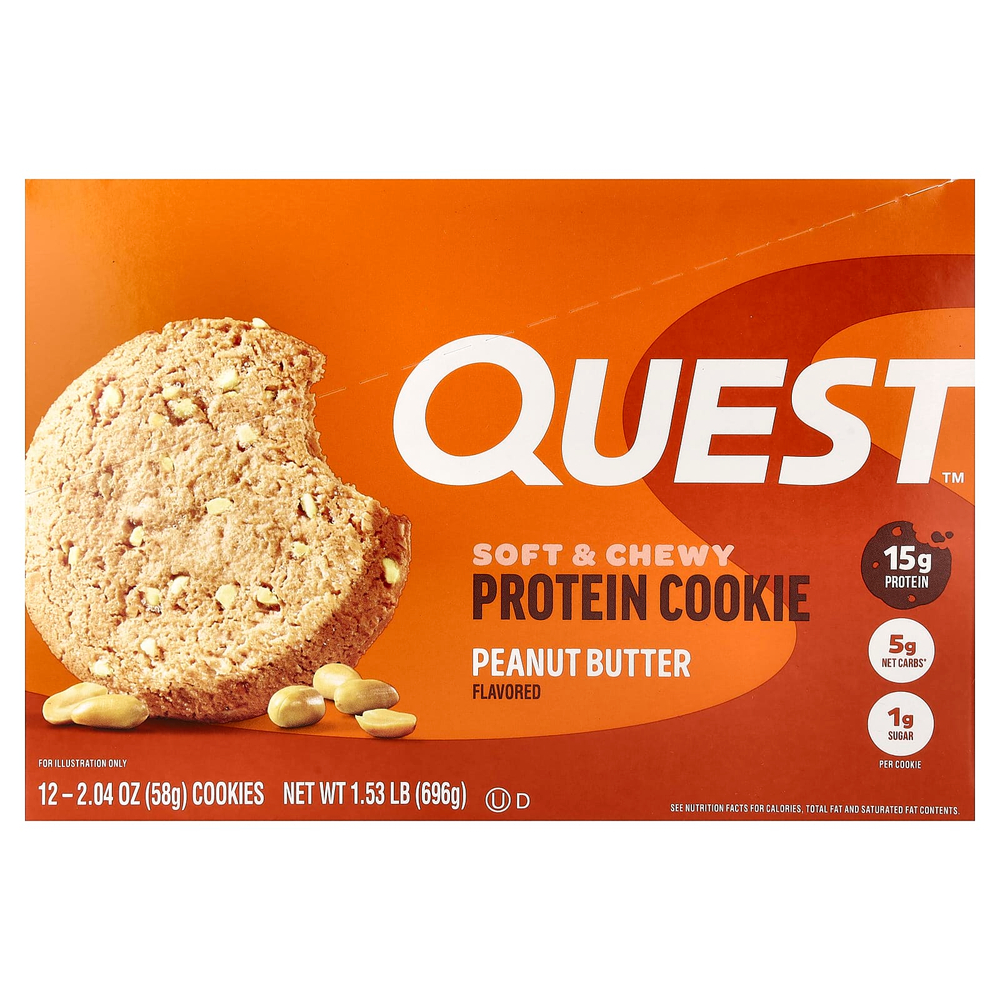 Quest Nutrition, Protein Cookie, арахисовая паста, 12 штук, 58 г (2,04 унции)