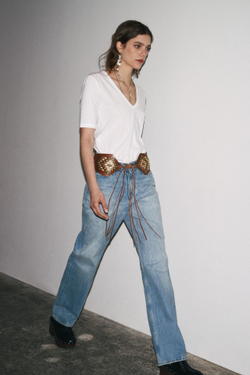 ZARA ТОП С V-ОБРАЗНЫМ ВЫРЕЗОМ, БЕЛЫЙ