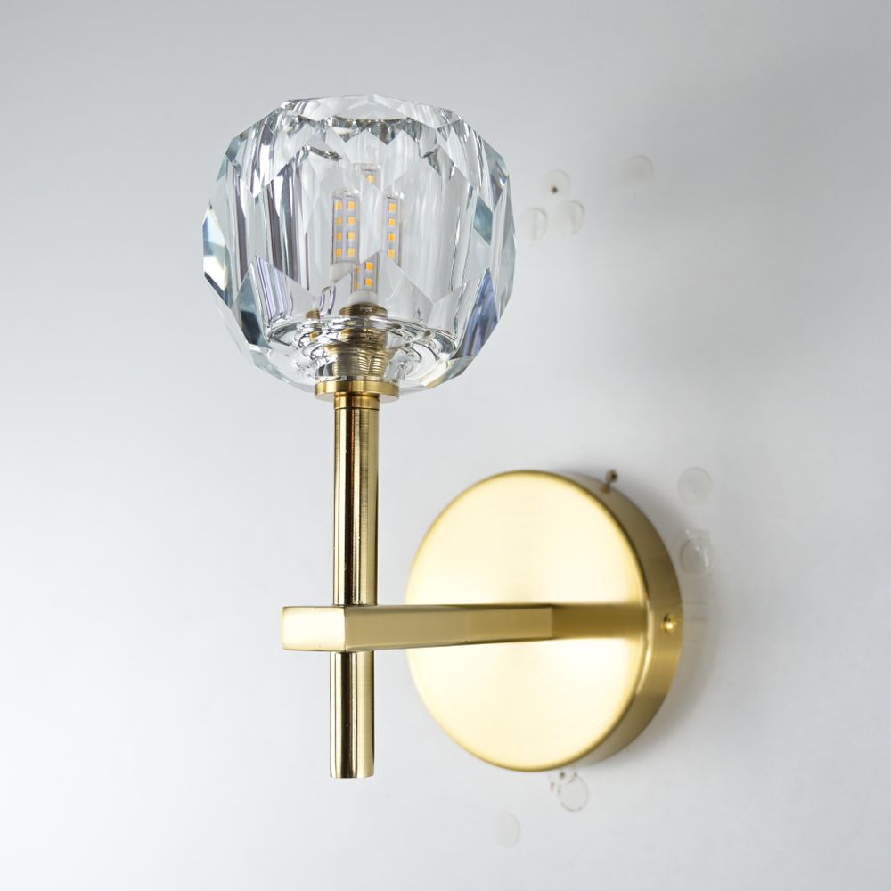 Бра Boule De Cristal Single Sconce Brass By Imperiumloft