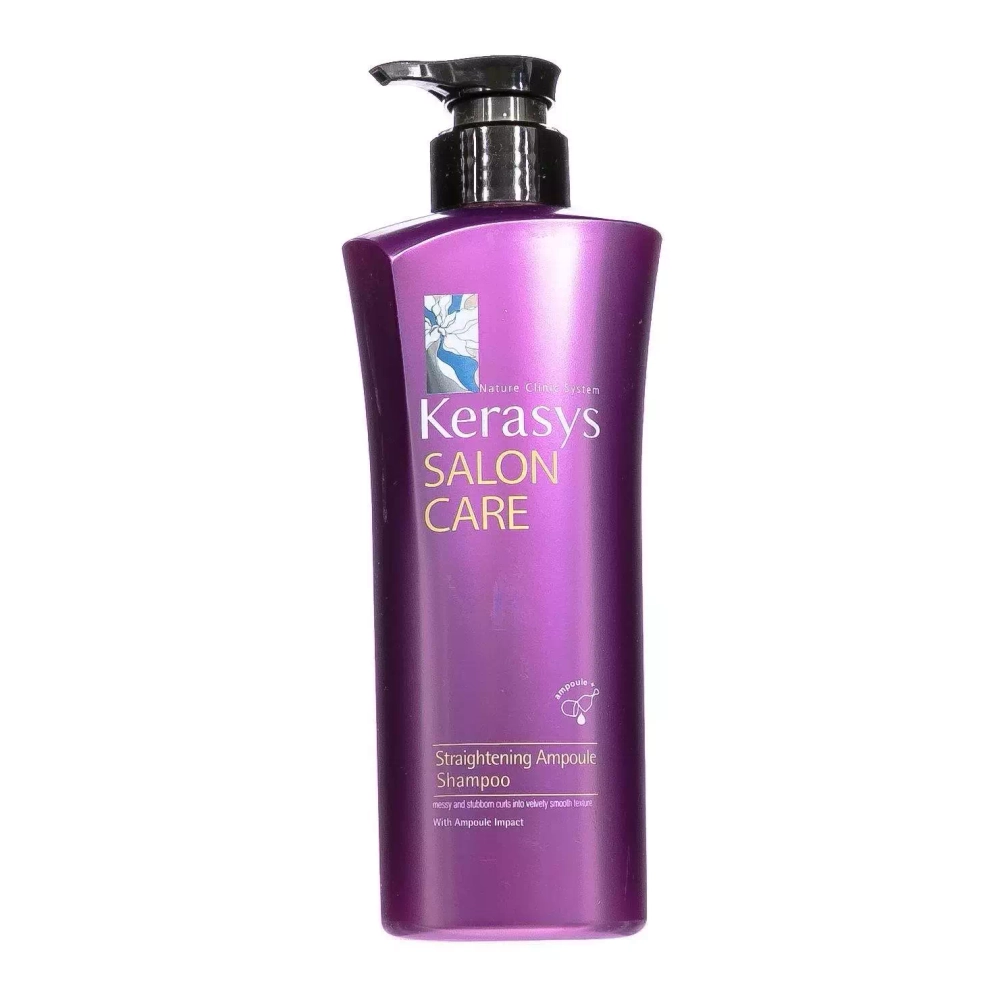 KeraSys Шампунь ампульный Salon Care Гладкость и Блеск 470мл с дозат.сирен.*8