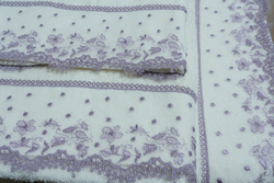 Набор полотенец 3шт Sandri Prato Fiorito с розовым кружевом