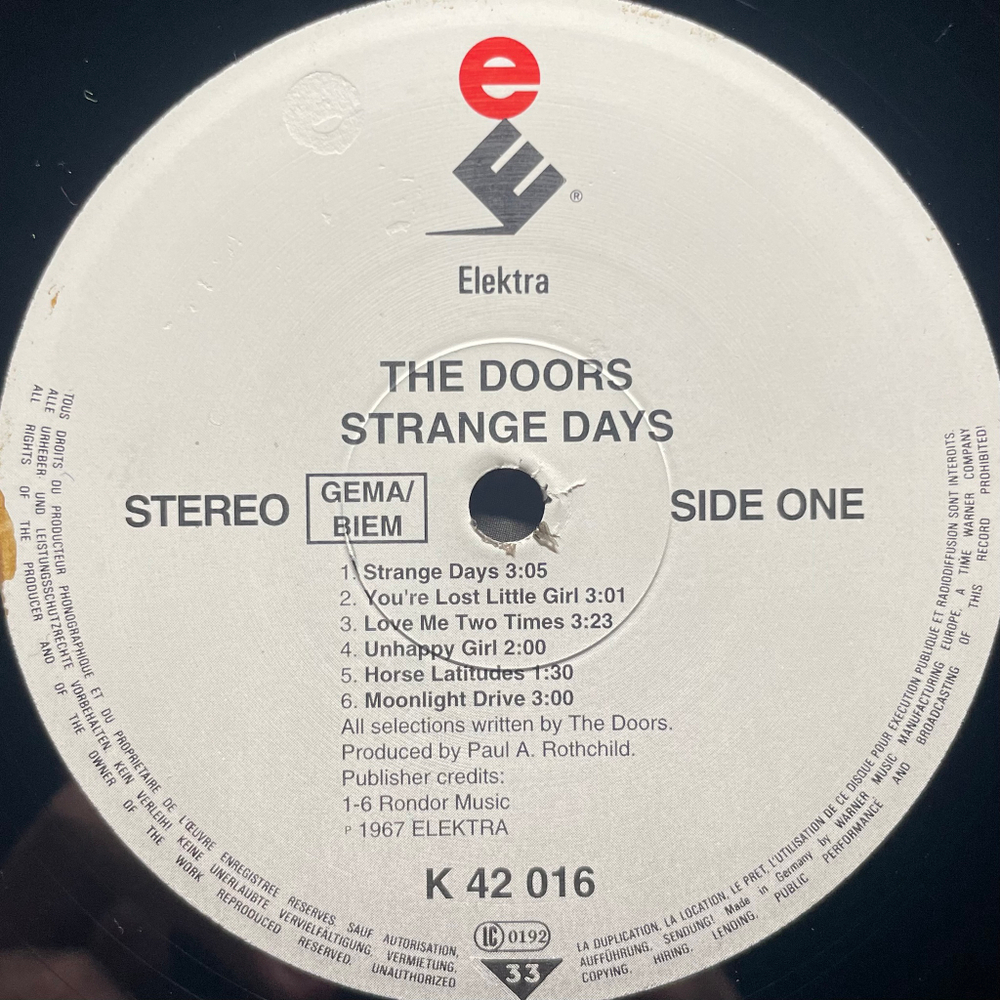 The Doors ‎– Strange Days (Германия)