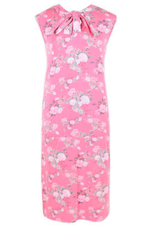 Очаровательное короткое домашнее платье с бантиком (Размер: L) (Цвет: розовый)