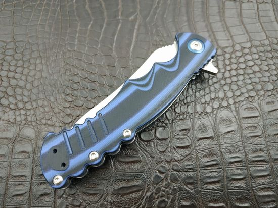 Складной нож Steelclaw Шакс синий c клинком из стали 9Cr18MoV, рукоять G10