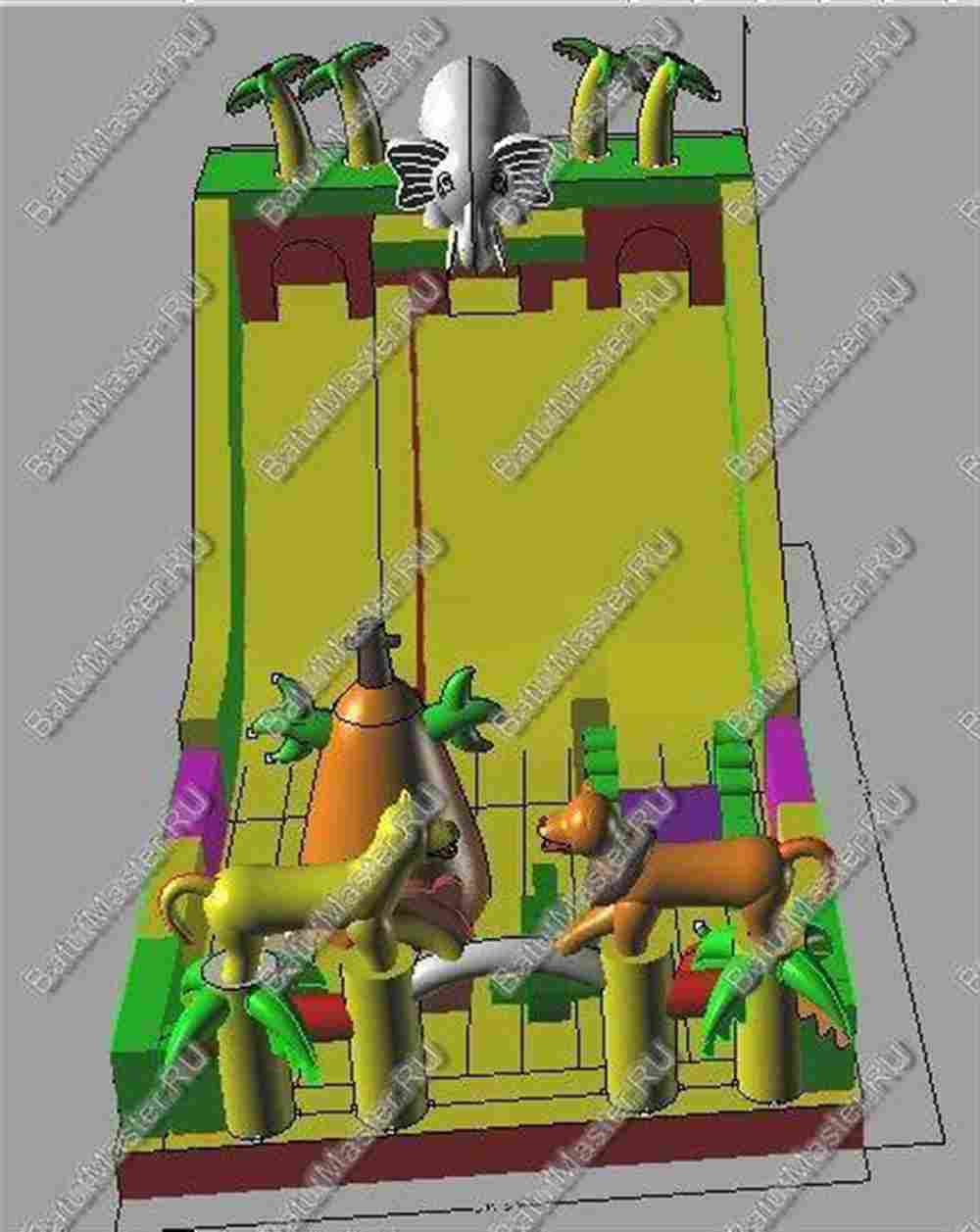 Коммерческий надувной батут "Сафари парк" 15*7*7 м