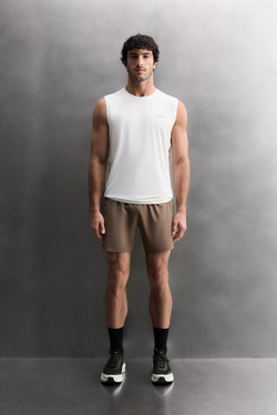 ZARA БАЗОВЫЕ СПОРТИВНЫЕ ШОРТЫ, СЕРО-КОРИЧНЕВЫЙ