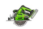 Дисковая пила акк. Greenworks GD24CS, 24V,б/щет,185х20мм, 4500 об/мин, рез 63мм,1х5Ач,ЗУ,кор (1500907CUG)