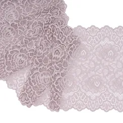 Кружево эластичное лавандово-серое 22 см, Китай