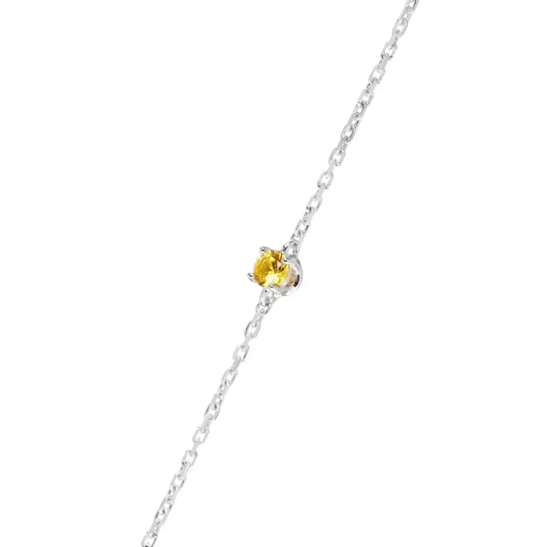 Вечный браслет ВЛВ Навсегда – Белое золото, Желтый сапфир