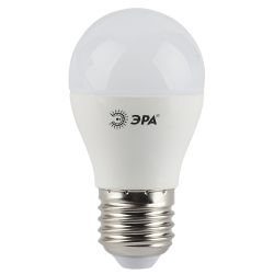 Лампа светодиодная ЭРА STD LED P45-5W-827-E27 5Вт шар теплый белый свeт Е27 | Лампы cветодиодные Шар (G/P)
