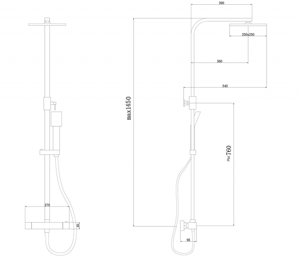 Душевая стойка ABBER Daheim AF8260WL с термостатом без излива, белая матовая