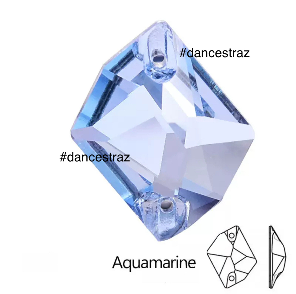 Стразы пришивные, Cosmic, Aquamarine, 202, 21*27mm, (24 ea/pkg), 5A+, (F2)