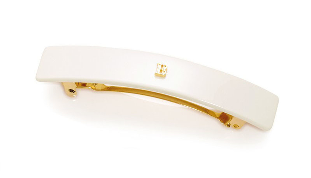 Balmain Hair Couture Заколка-автомат белая глянец размер М Barrette pour cheveux Medium White