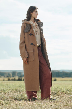 ZARA ПАЛЬТО ИЗ СМЕСОВОЙ ШЕРСТИ, ТАБАЧНЫЙ