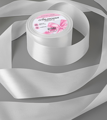 Лента атласная, 4 варианта по цвету, ширина 5 см