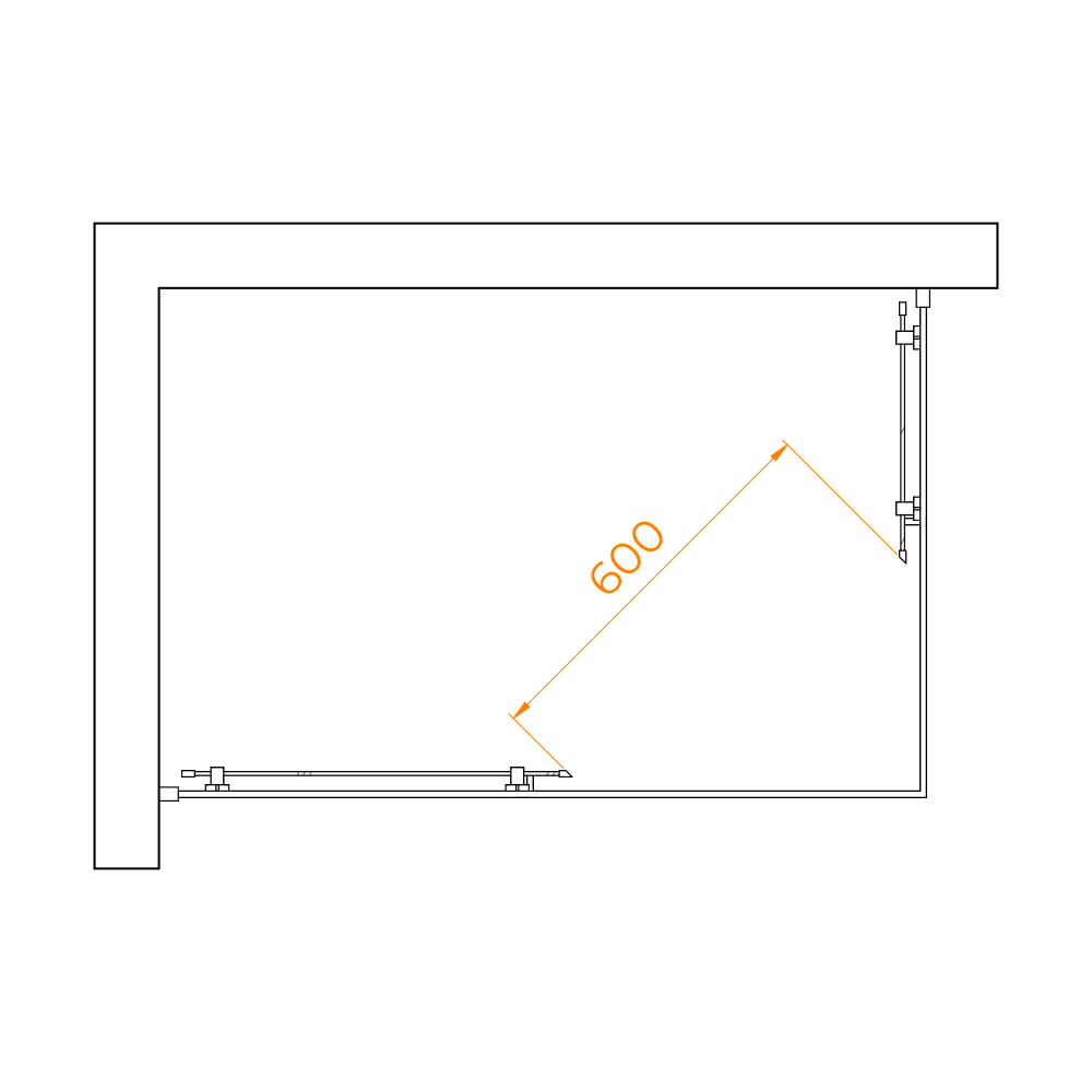 Душевой уголок RGW PA-040B (Матовое-Сатинат, 800x1200)