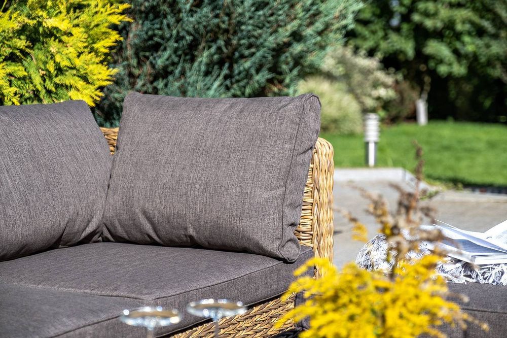 "Лунго" модуль диванный угловой с подушками, цвет соломенный (гиацинт)