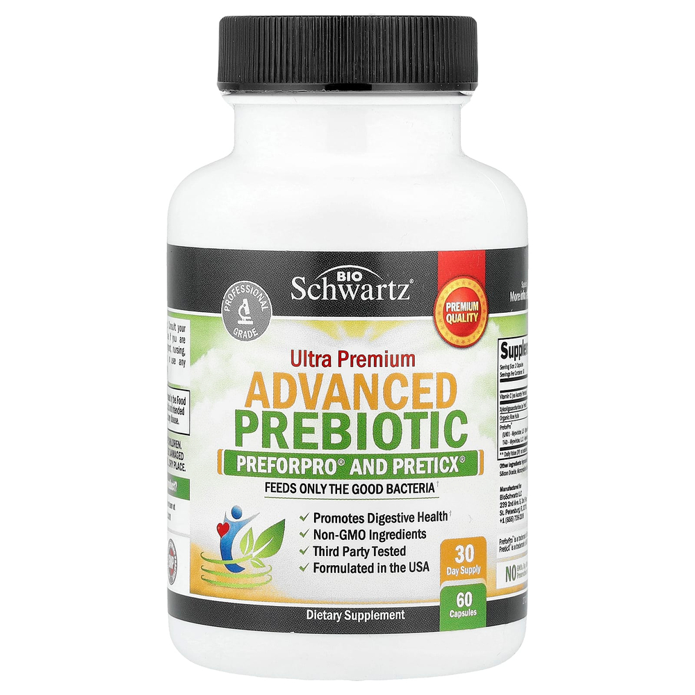 BioSchwartz, пребиотик, 60 растительных капсул
